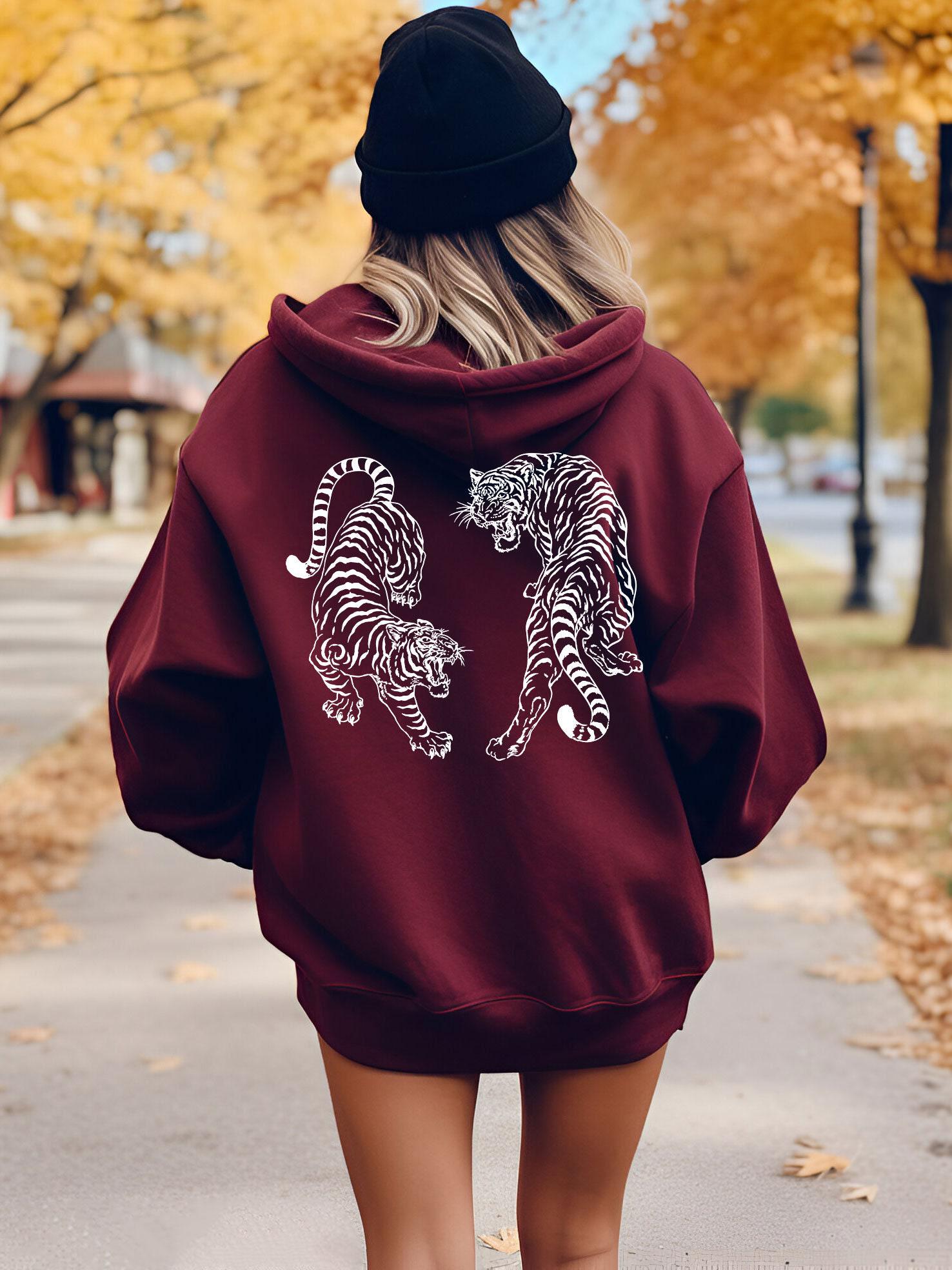 Tiger Hoodie Tiger Sweatshirt Year of the Tiger Sweater Vintage
