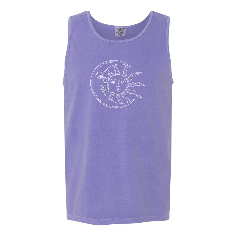 Comfort Colors® Tank Top Sun and Moon Shirt Mystical Shirt Celestial Shirt Oversized Tank Top Witchy Tank Top Sun Moon Tshirt Boho Beach Top image 13