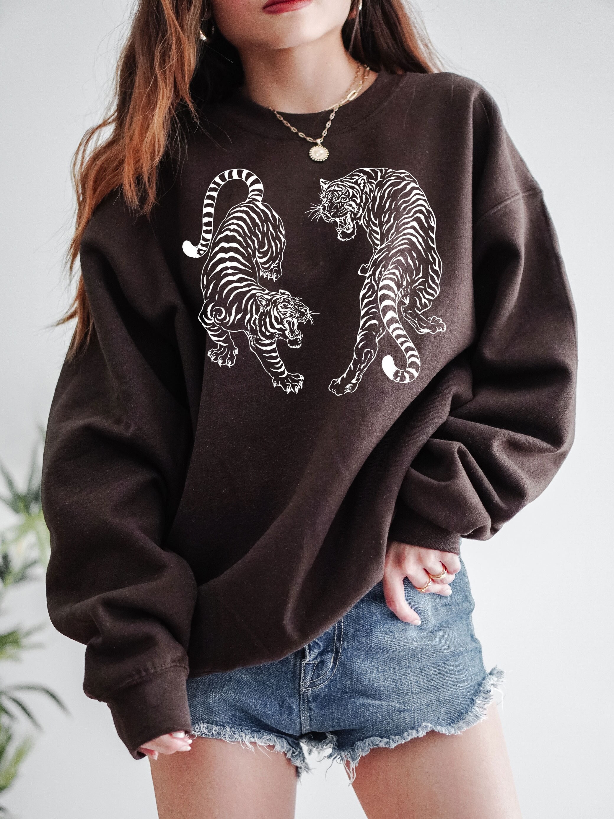 Tiger Sweatshirt Tiger Sweater - Etsy