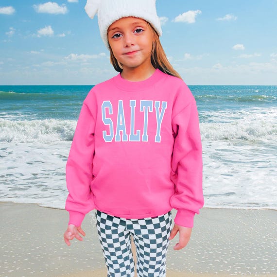 Salty Sweatshirt Kids Sweatshirt Salty Crewneck Youth Crewneck Salty Sweater Kids Salty Shirt Beachy Sweatshirt Preppy Kids Clothes Summer