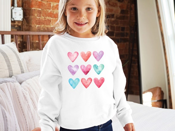 Ninos San Valentin sudadera ninos San Valentin sueter ninos corazones sudadera ninos corazones sueter moda ninos San Valentin camisa acuarela corazones Etsy Mexico