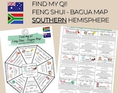 Printable and Digital, Feng Shui Bagua Map Southern Hemisphere,