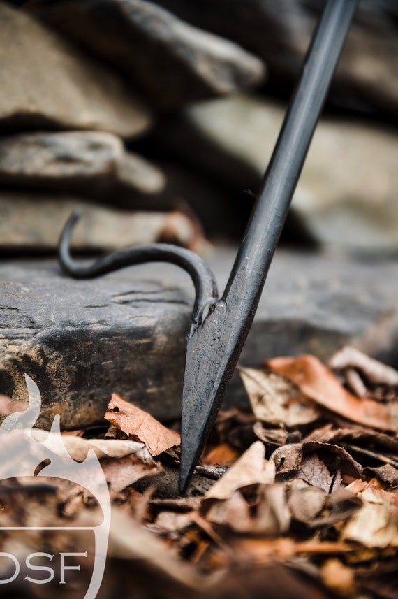 Hand Forged Fire Poker - 32 Inch Rams Head Design For Fire Pits ...