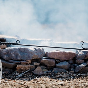Hand Forged Fire Poker - Round Rope Twist Handle - 36&quot;-40&quot;