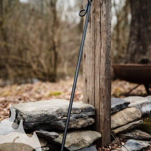 Hand Forged Outdoor Long Fire Poker - 42-46 inch Round Rope Twist Handle