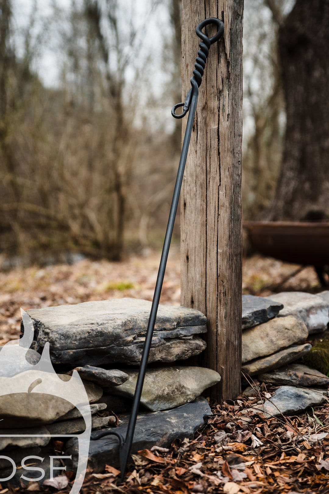 Hand Outdoor Long Fire Poker 4246 Inch Round Rope Twist Handle