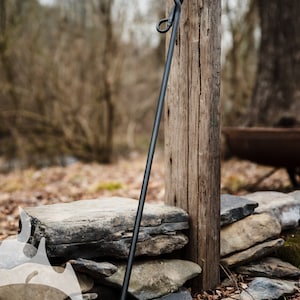 Hand Forged Outdoor Long Fire Poker - 42-46 inch Round Rope Twist Handle