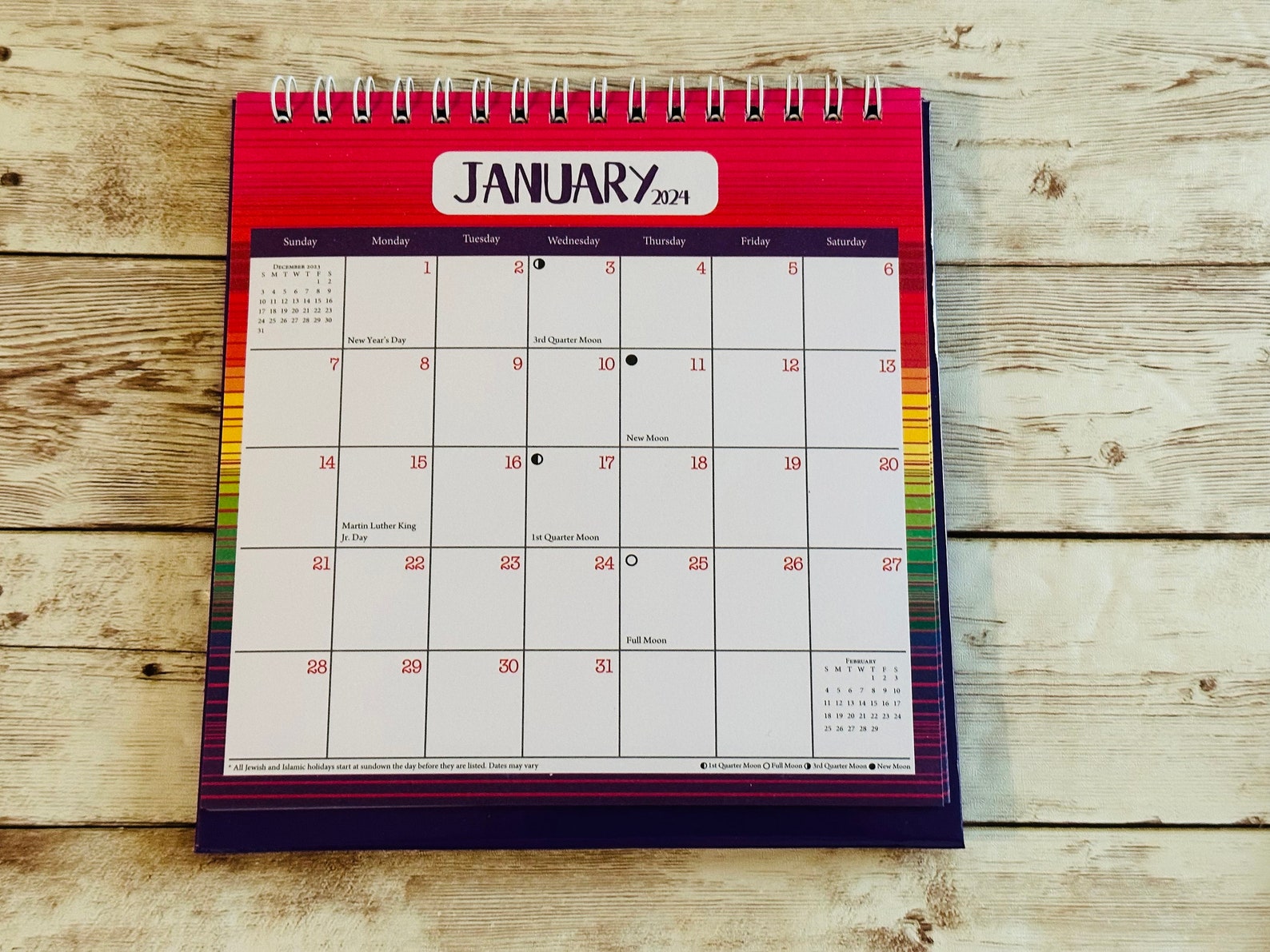 2024 Desktop Flip Calendar With Built in Stand. Etsy