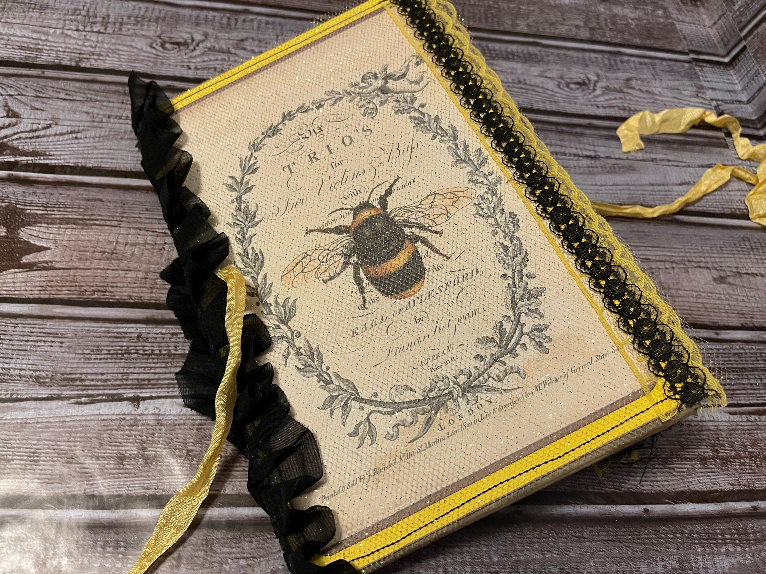 Bee Journal. Handmade. Junk journal journal album Etsy