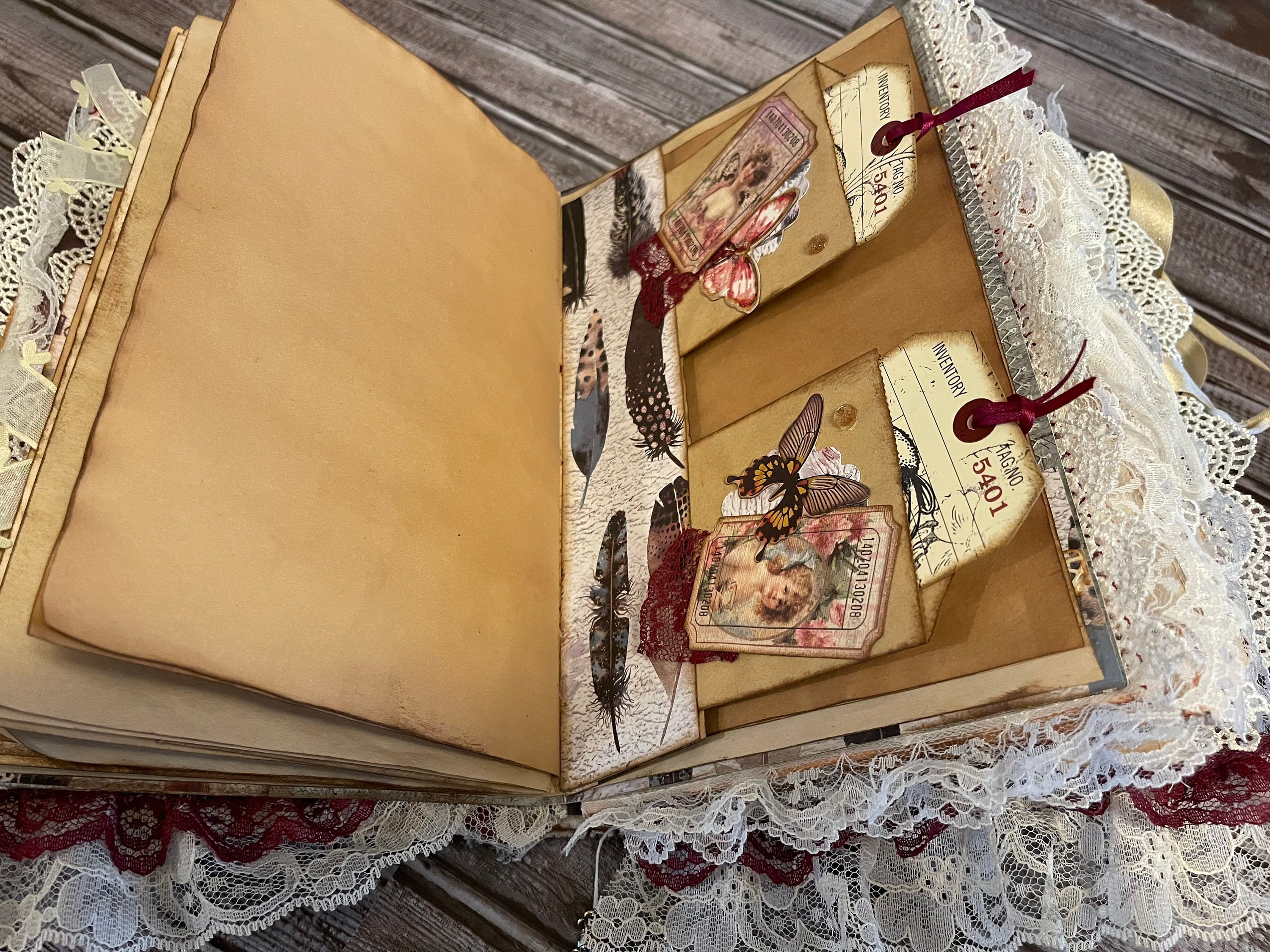 Handmade hardcover journal Midnight Garden junk journal | Etsy