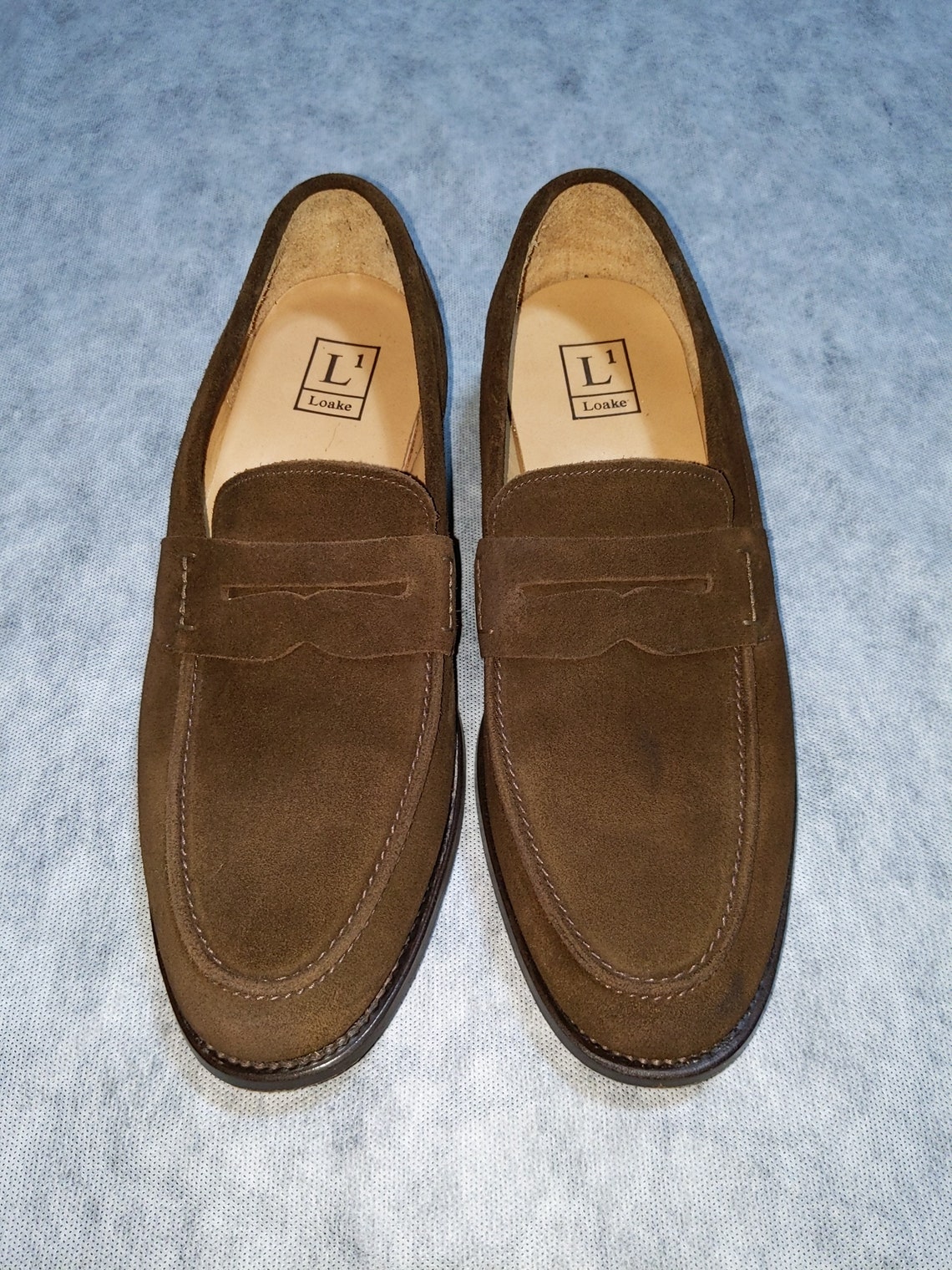 Mens Loake Brown suede loafers Goodyear Welted size 8 Etsy