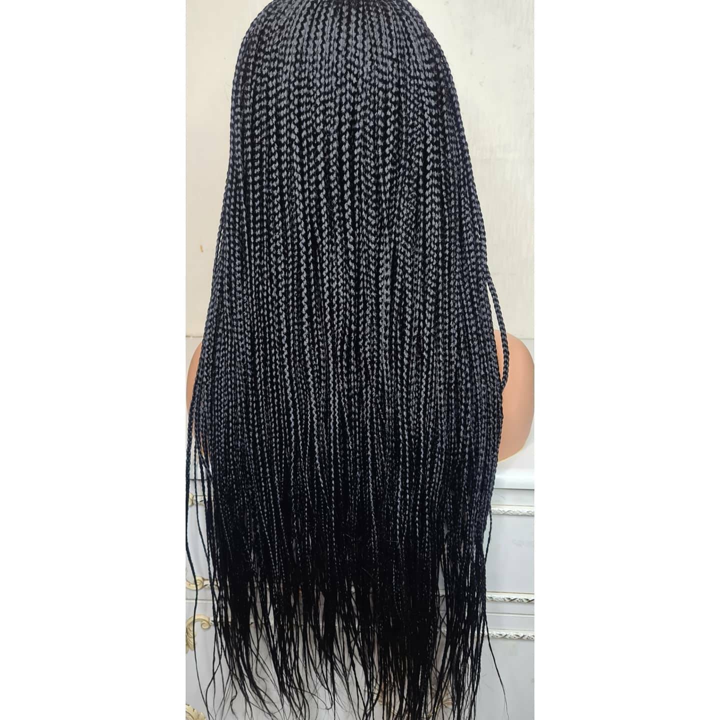 24 Inch Frontal Knotless Braided Wig, Handmade Box Knotness  display picture 1