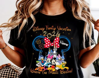 Camisetas de personalización Disney 2026, camisetas familiares Disney, camisetas familiares Disneyworld 2026, camiseta de viaje Disney Vacation 2026, camiseta Disney