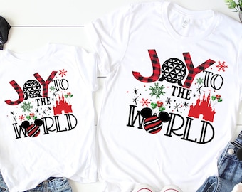 Joy to the world,Disney Christmas 2025, Disney Family shirts, Christmas Disney shirt, Epcot Disney Shirts, r28m