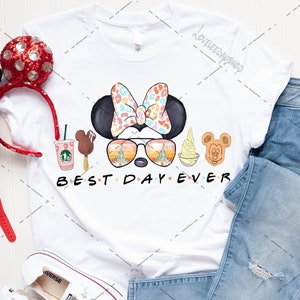 T-shirt Best Day Ever, chemise Minnie Disney, chemise Mickey Disney, chemise Disney personnalisée, chemise Disney mignonne.