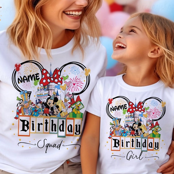 Chemise voyage anniversaire Disney, chemises fille Disney, chemises garçons Disney, équipe d'anniversaire Disney, chemises Disney assorties, chemise personnalisée Disney ML66
