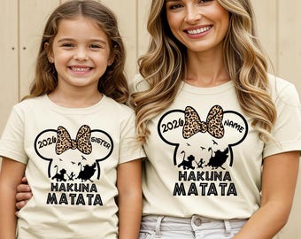 Camisetas personalizadas de Disney Animal Kingdom Family Safari, camisetas Mickey Minnie Safari 2026, Hakuna Matata
