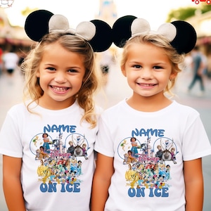 Chemise Disney on Ice, chemises personnalisées Disney on Ice, chemises Disney assorties, Disney on Ice 2025, chemises famille Disney, Disney assorties pour enfants