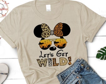 Camiseta Disney "Let's Get Wild", Mickey y Minnie Safari, camisetas Disney Safari, camiseta familiar Animal Kingdom, camiseta Disney personalizada, camiseta Safari