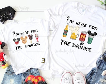 I'm here for the snack, I'm here for the drinks, Epcot Matching Shirts, Custom Disney Epcot Shirt, Disney Family 2025 Shirt, Disney Epcot