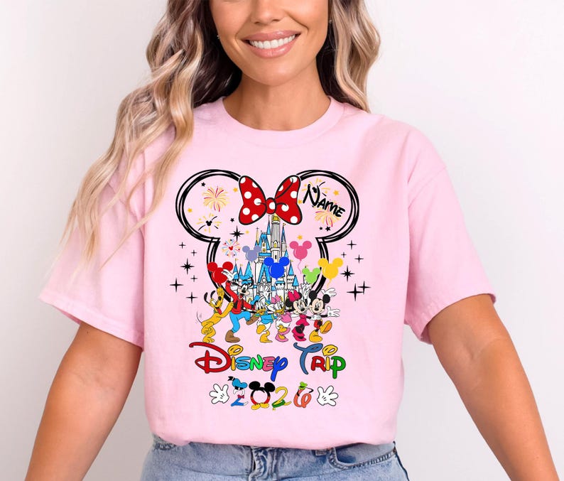 Custom Disneyworld Family Trip Shirt, Disney Family Vacation Shirt, Personalized Family Matching Shirt, Disney Custom Minnie & Mickey Shirt image 3