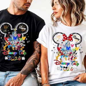 Custom Disneyworld Family Trip Shirt, Disney Family Vacation Shirt, Personalized Family Matching Shirt, Disney Custom Minnie & Mickey Shirt image 1