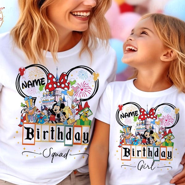 Chemise voyage anniversaire Disney, chemises fille Disney, chemises garçons Disney, équipe d'anniversaire Disney, chemises Disney assorties, chemise personnalisée Disney ML66