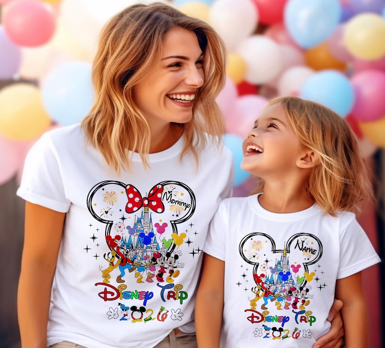 Custom Disneyworld Family Trip Shirt, Disney Family Vacation Shirt, Personalized Family Matching Shirt, Disney Custom Minnie & Mickey Shirt image 2