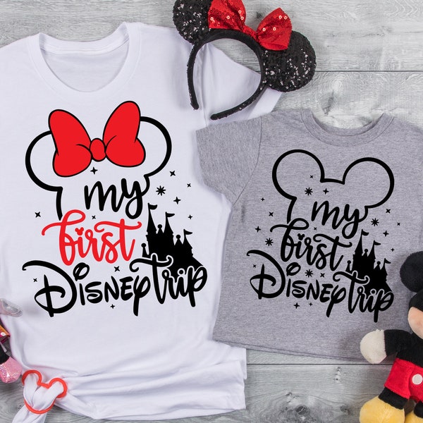 Meine erste Disney Reise, passende Disney Shirts, Disney 2024 T-Shirts, Disney Familienhemden, Disney Kinderhemden, Disney Familie passende Hemden r1.2