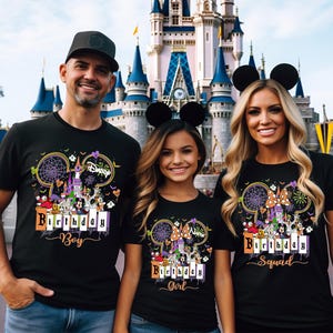 Camiseta de aniversário de Halloween da Disney, camisetas combinando de Halloween da Disney, camisetas de Halloween da Disneyworld, camisetas personalizadas do Mickey/Minnie da Disneylândia
