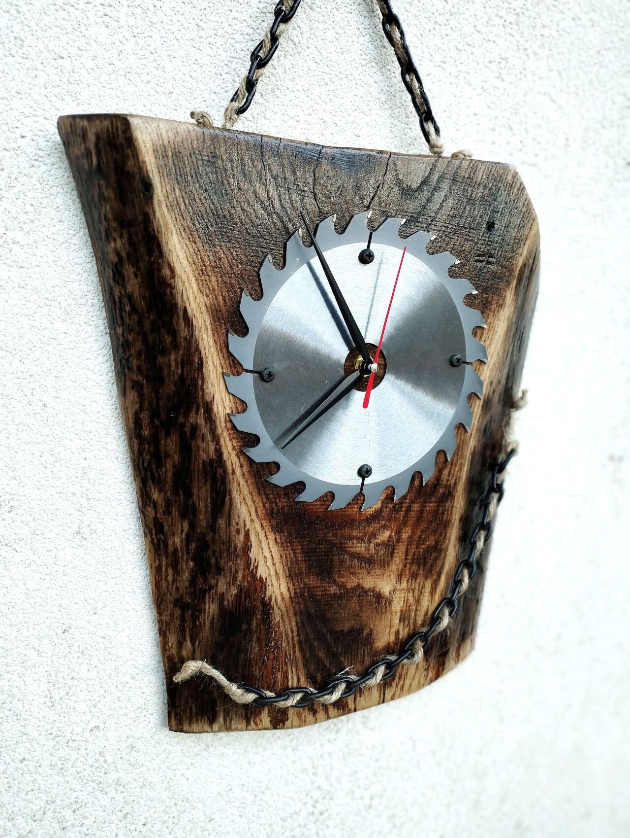 Solid Oak Wall Clock Saw Blade Clock Large Wall Clock Etsy Australia