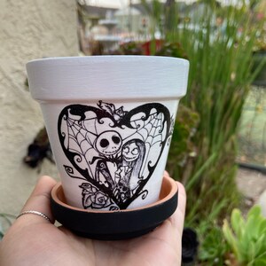Nightmare Before Christmas Pots Jack & Sally Pots Decoupage Pots - Etsy