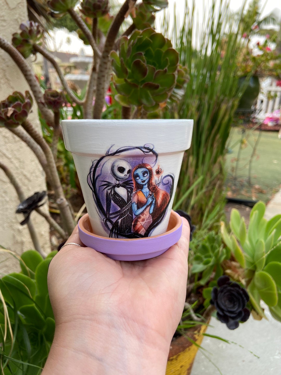 Nightmare Before Christmas Pots Jack & Sally Pots Decoupage Pots Etsy