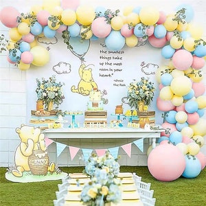 Classic Pooh Gender Reveal Pastel Pink, Blue and Yellow Balloon Arch Kit, Gender Reveal Baby Shower, Winnie the Pooh Balloon Garland