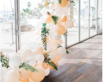 Peach Balloon Arch Kit, PREMIUM Matte DIY Balloon Garland Kit, Bridal Shower Balloons, Blush and White Wedding Balloons, 1st Birthday Party
