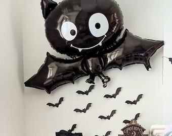Giant Black Bat Balloon, Halloween Party Decor (42 Inches)