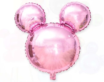 Light Pink Minnie Mouse Head Foil Balloon, 24 Inch Minnie Mylar Balloon, Kids Birthday Balloons, Pink Minnie Mouse Balloon, Minnie Birthday