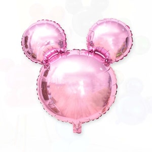 Palloncino in foil con testa di Minnie rosa chiaro, palloncino in mylar Minnie da 24 pollici, palloncini per compleanno bambini, palloncino rosa Minnie, compleanno Minnie