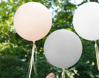 Giant Neutral Balloons, Matte 36" (3 foot) PREMIUM Balloons, Pick Your Colors, Extra Large Balloons in Gray, White, Blush, Mocha, White Sand