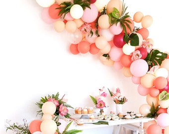 Tropical Balloon Garland Kit For Your Pink Bridal Shower Pink Etsy