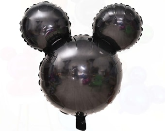 Black Mickey Mouse Head Foil Balloon, 24 Inch Mickey Mylar Balloon, Kids Birthday Party Balloons, Mickey Mouse Birthday, Clubhouse Birthday
