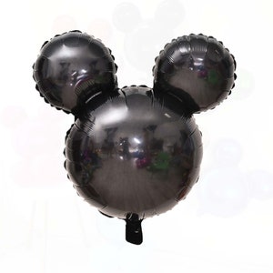 Black Mickey Mouse Head Foil Balloon, 24 Inch Mickey Mylar Balloon, Kids Birthday Party Balloons, Mickey Mouse Birthday, Clubhouse Birthday