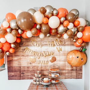 Fall Balloon Arch Kit, Orange and Brown Fall Balloon Garland Kit, Little Pumpkin First Birthday, Fall Decor, Halloween, Fall Baby Shower