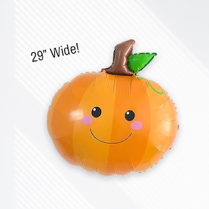 Giant Orange Pumpkin Balloon (29 Inches), Pumpkin Mylar Balloon, Fall Baby Shower, Cute Pumpkin, First Birthday, Halloween, Fall Party Decor