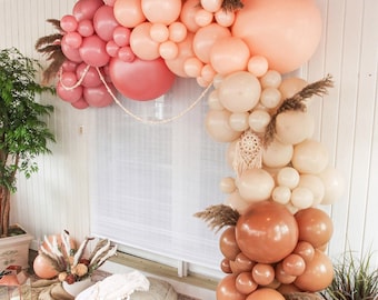 Boho Rainbow Balloon Arch Kit for Bridal Showers and Boho Parties, PREMIUM Quality Matte Mauve, Blush, Boho DIY Balloon Garland Kit
