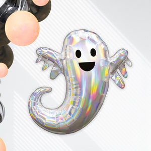 Giant Holographic Ghost Balloon, Halloween Party Decor (28 Inches)