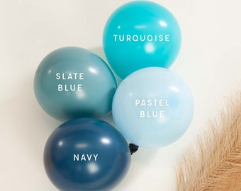 Blue Balloons, PREMIUM Quality Matte Birthday Party Balloons, Bridal Shower or Baby Shower Balloons, CHOOSE Your Color and Size