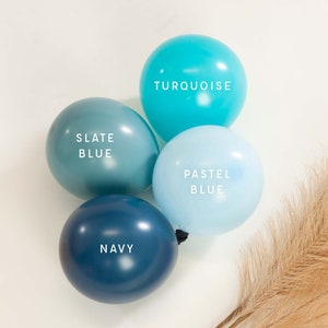 Blue Balloons, PREMIUM Quality Matte Birthday Party Balloons, Bridal Shower or Baby Shower Balloons, CHOOSE Your Color and Size