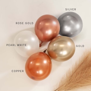 Chrome Metallic Balloons, PREMIUM Quality Matte Birthday Party Balloons, Bridal Shower or Baby Shower Balloons, CHOOSE Your Color and Size