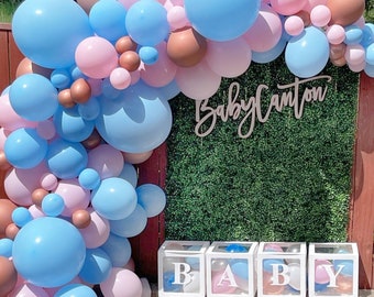 Pastel Gender Reveal Balloon Arch Kit, PREMIUM DIY Rose Gold, Blue en Pink Balloon Garland voor uw babyshower, Gender Reveal Ideas Kit